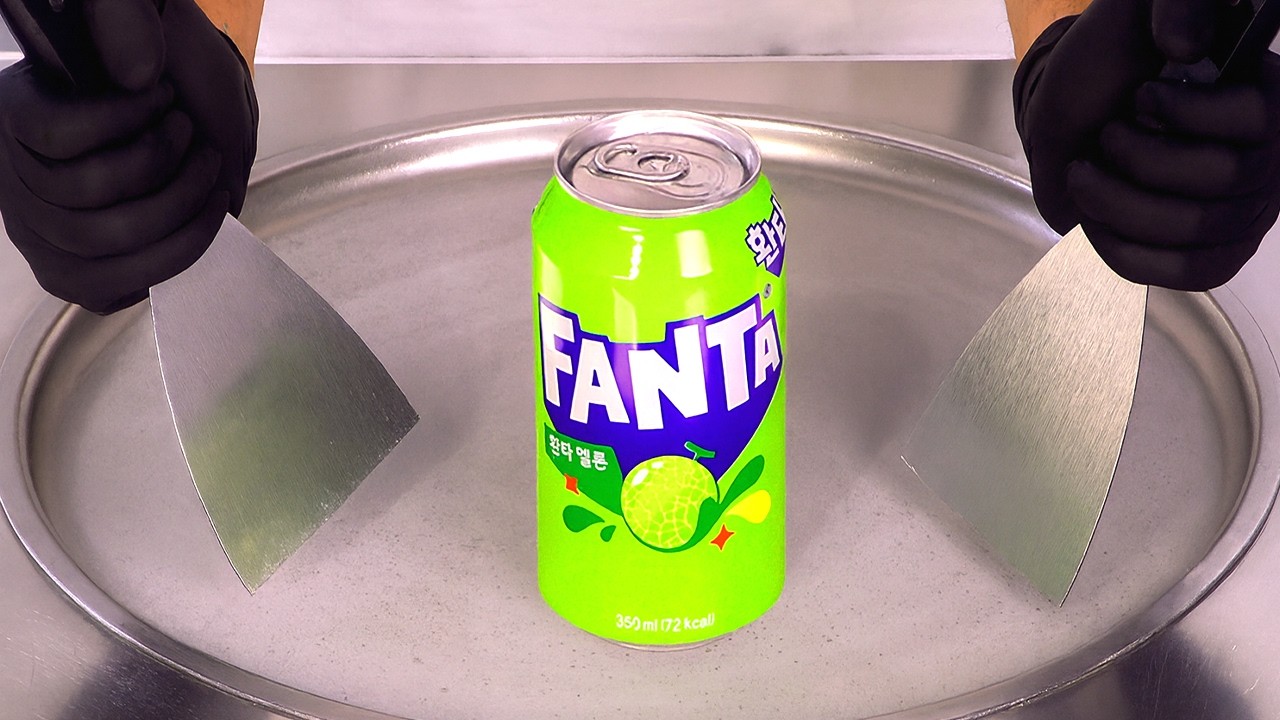 Fanta Melon Ice Cream Rolls From Korea | satisfying ASMR