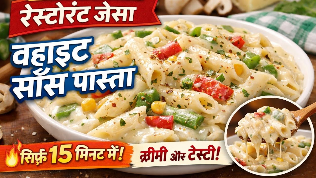 घर पर रेस्टोरेंट जैसा White Sauce Pasta 😍 | इतना क्रीमी कि बार-बार बनाने का मन करे!