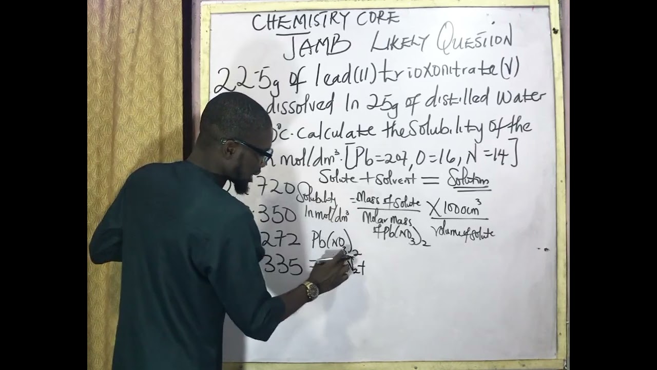 2026 JAMB LIKELY QUESTION ¦¦ SOLUBILITY CALCULATION 
