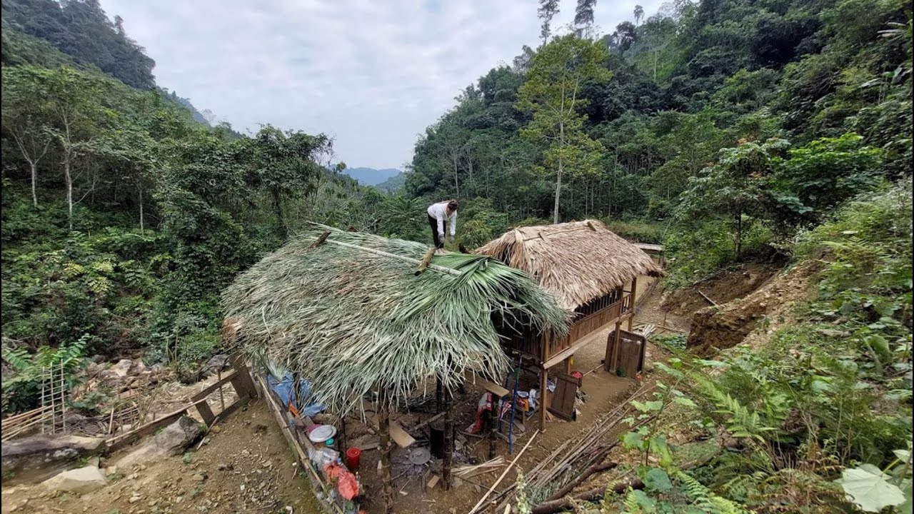 TIMELAPSE Two Year: The Incredible Story of a 17-Year-Old Single girl Building kitchen in the forest