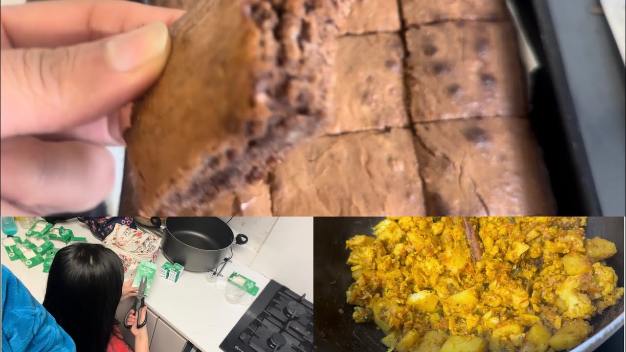 Making Brownies today ! My daughter helped me🤩#Ghobi aloo#
