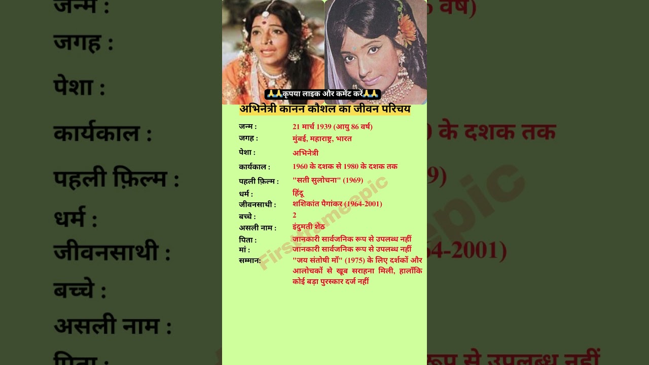अभिनेत्री कानन कौशल का जीवन परिचय #kanankaushal