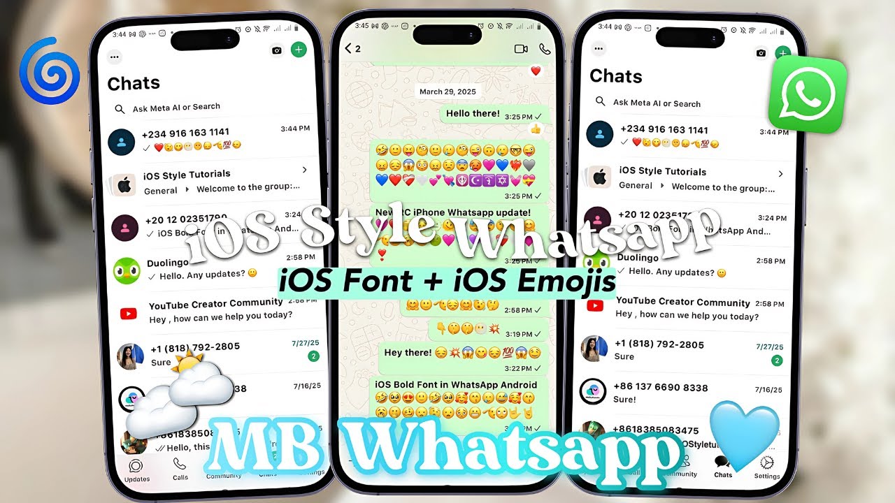 iOS MB Whatsapp | iOS Font + iOS Emoji on Android