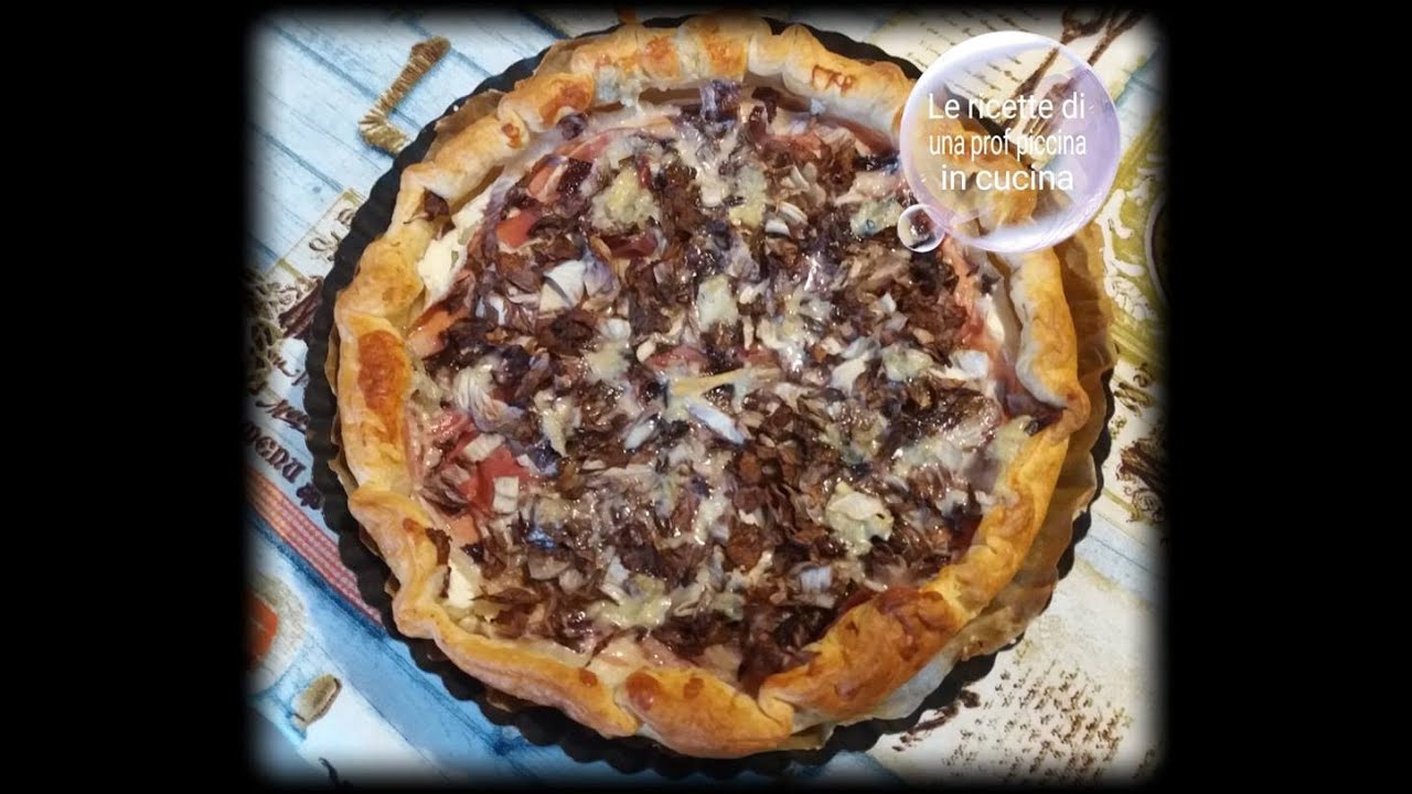 Torta salata con speck, gorgonzola, radicchio e ricotta