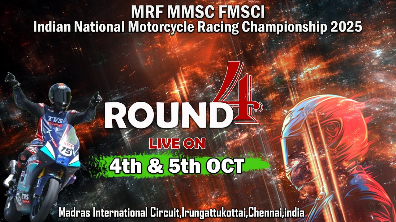 MRF MMSC fmsci Indian National Motorcycle Racing Championship 2025 Day 2 Round 4
