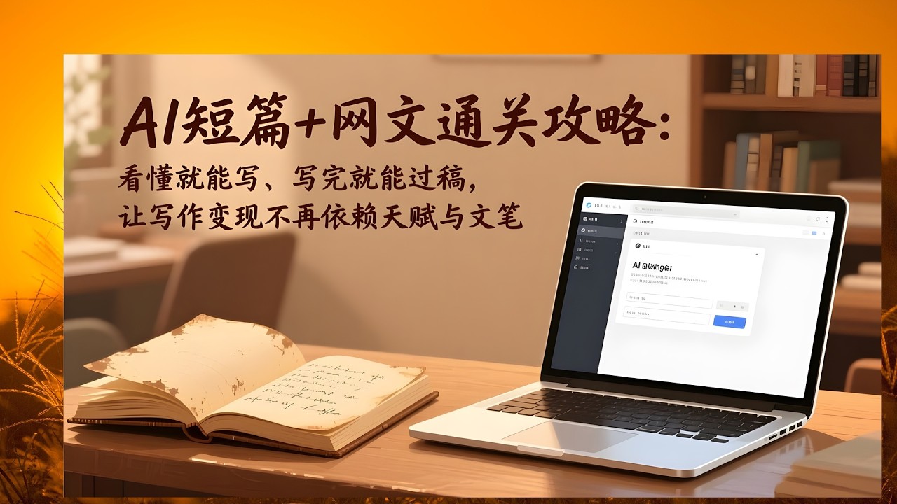 AI短篇网文通关课，看懂就能写完过稿，写作变现不靠天赋文笔