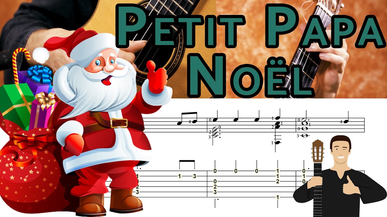 Petit Papa Noël (2 niveaux de difficulté) - Tutoriel à la Guitare