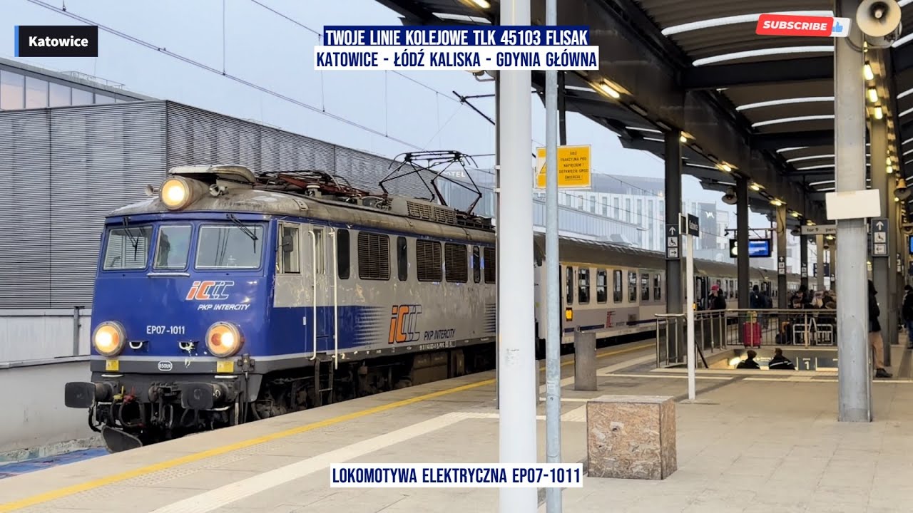 Poland Train Twoje Linie Kolejowe TLK 45103 FLISAK Katowice - Gdynia Gł&oacute;wna Polska z tyłu pociągu