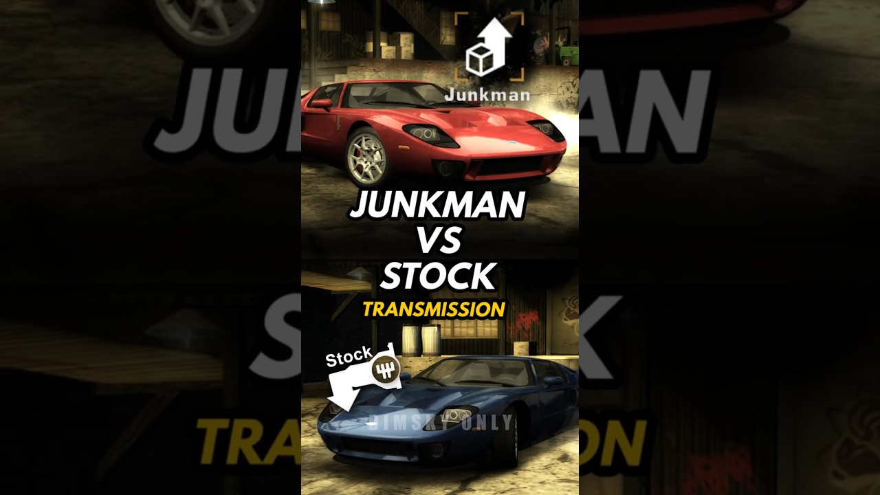 JUNKMAN vs STOCK Transmission! ! 🔥 Ford GT Comparison - NFS Most Wanted #shorts #nfsmostwanted #nfs