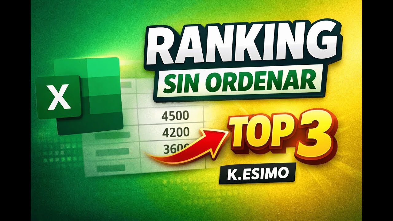 Así se hace un ranking en Excel sin ordenar (K.ESIMO)