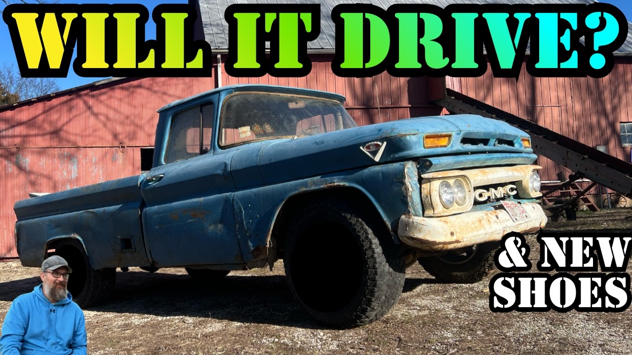 Abandoned GMC BIG BLOCK First drive 40 plus years with modern wheels and tires