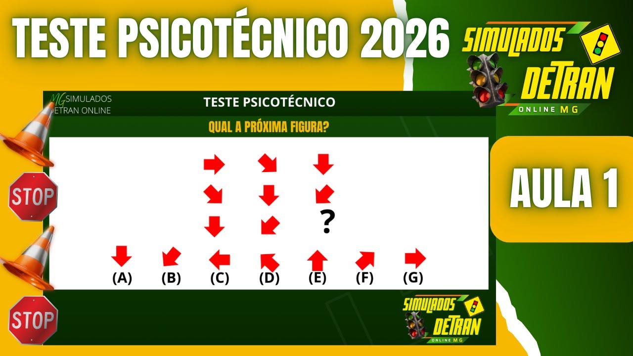 TESTE PSICOTÉCNICO 2026 - AULA 1 - COMO PASSAR EM TESTE PSICOTÉCNICO PARA EXAME DO #detran2026