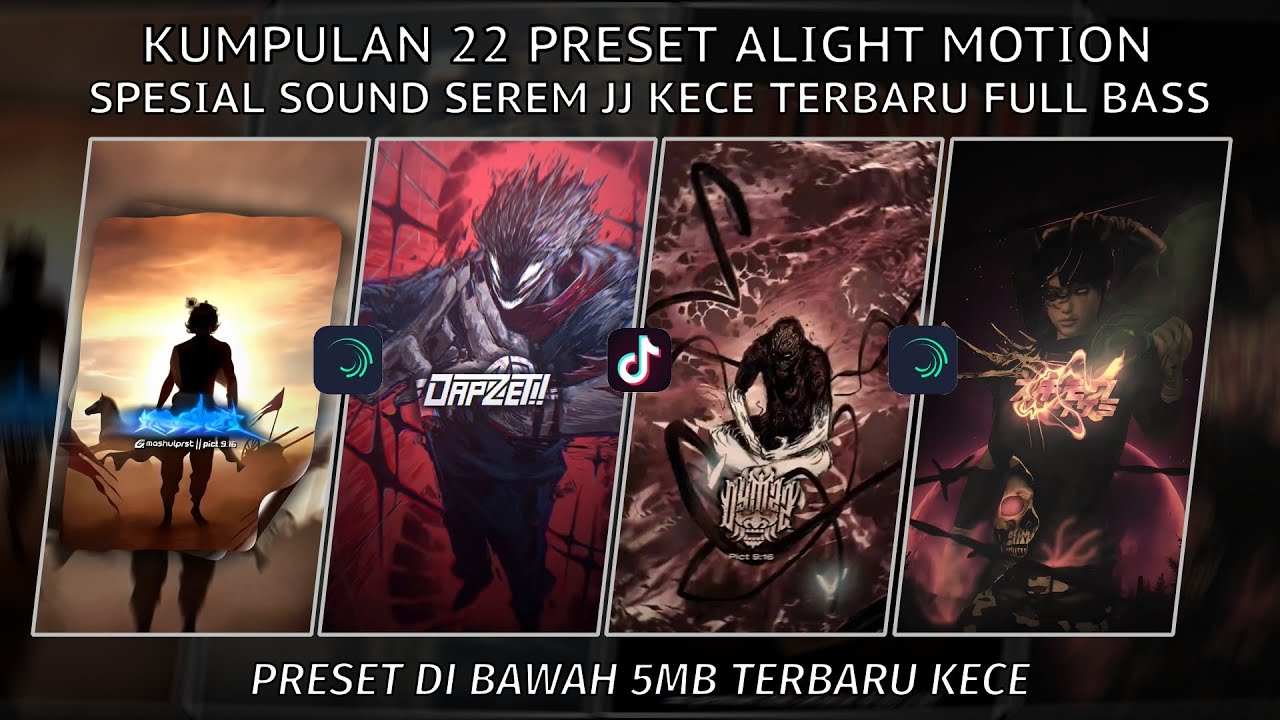 KUMPULAN 22 PRESET JJ ALIGHT MOTION SPESIAL SOUND SEREM JJ KECE FULL BASS | PRESET DI BAWAH 5 MB