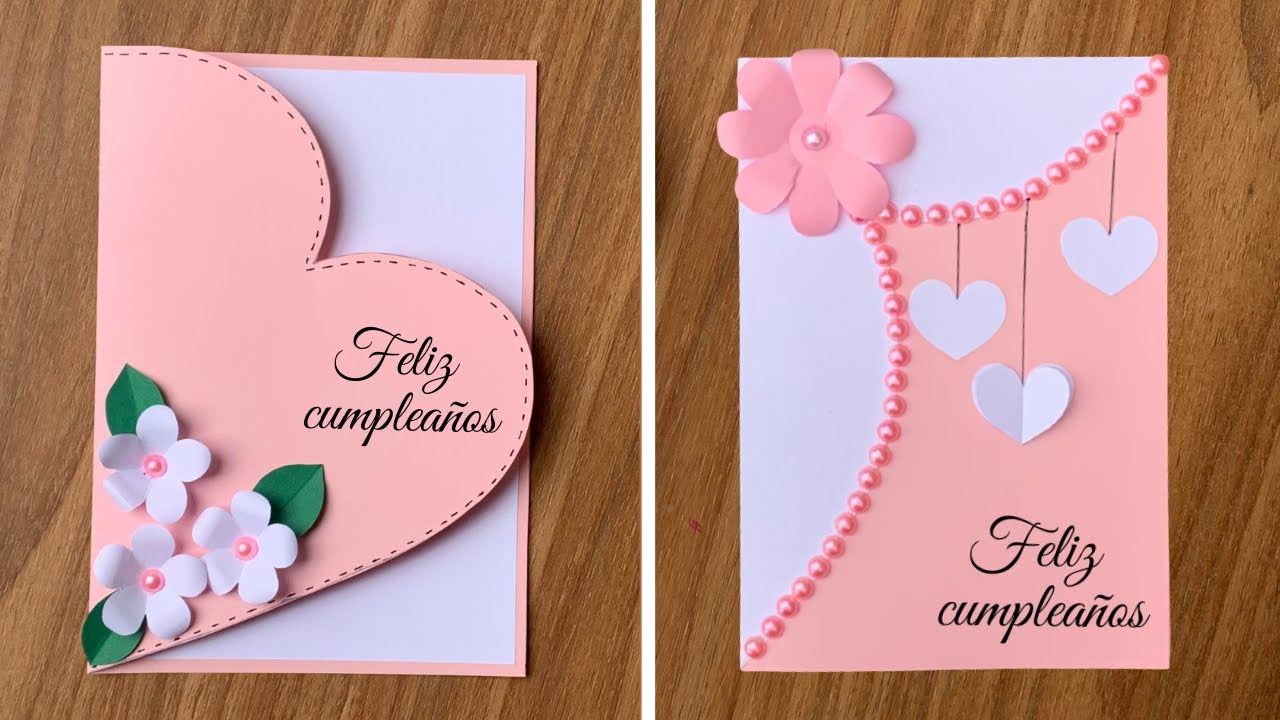 🎁 2 Tarjetas de cumplea&ntilde;os hechas a mano 💖 Ideas f&aacute;ciles y hermosas | Handmade Birthday Cards