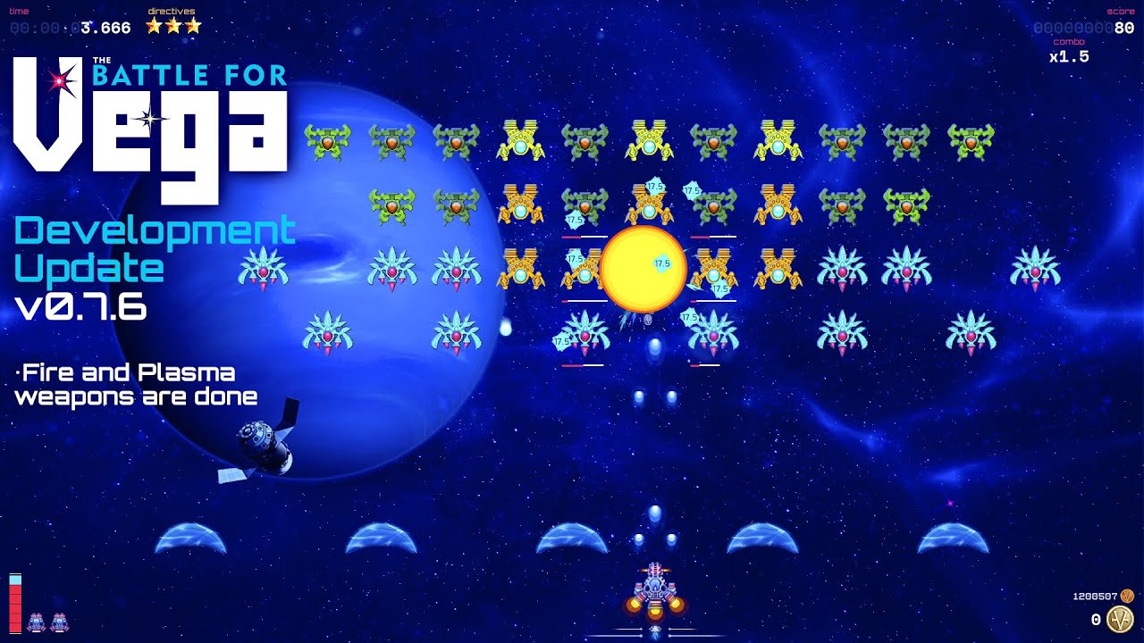 The Battle for Vega: Development Update v0.7.6 - Fire and Plasma weapons are done