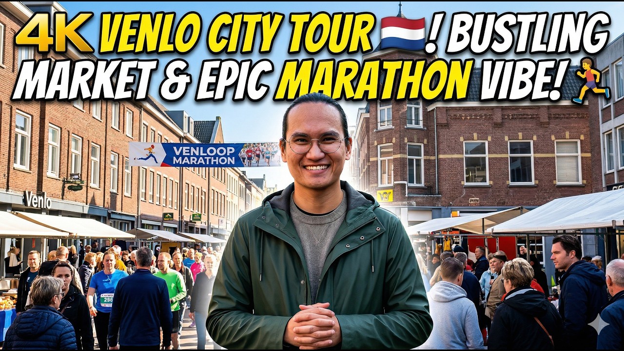 Видеообзор города Венло в формате 4K 🇳🇱: Оживлённый рынок и невероятная атмосфера марафона в Венл...