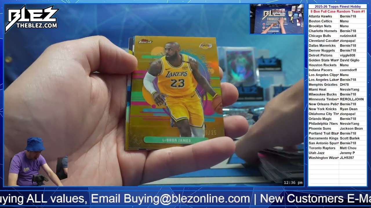 2025-26 Topps Finest Hobby NBA 8 Box Full Case Break #1 Random Team