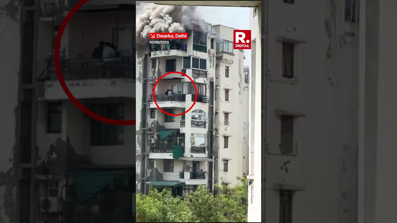 Massive Fire Erupts in Dwarka Apartment; Residents Jump to Escape Flames