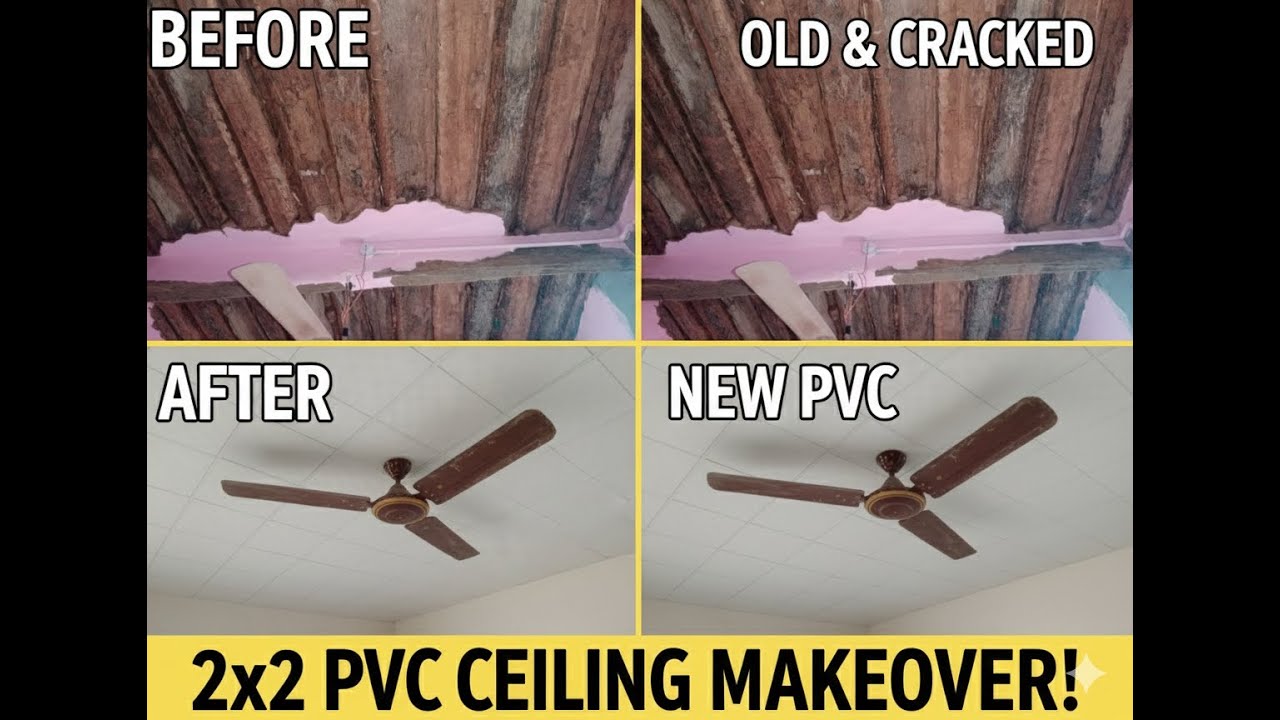 2 by 2 PCV Ceiling gypsum Installation Work Process -Setp by Step