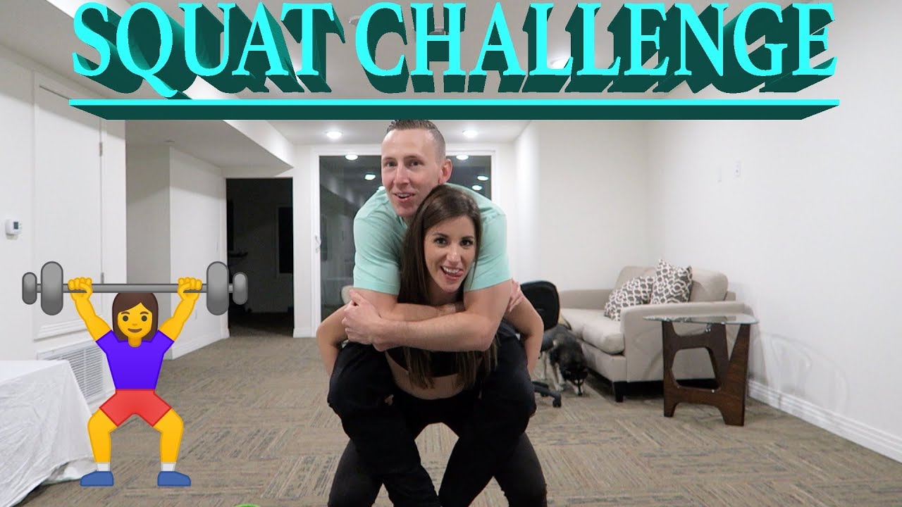 Girlfriend Squats Boyfriend Challenge!!! *Funny**