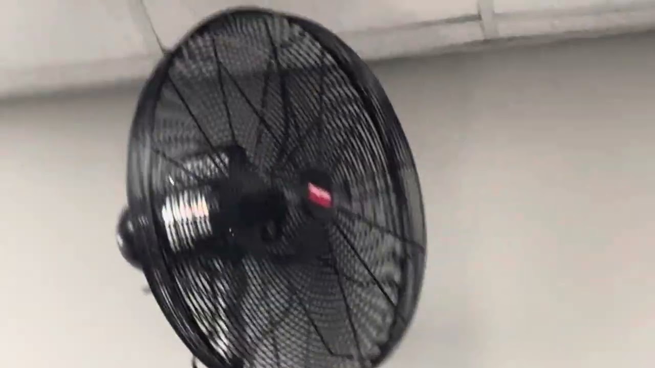 Dayton wall mount fan on high in a gym