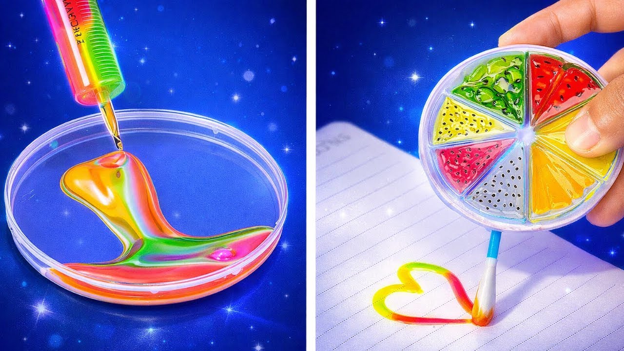 Cute DIY Fruit Pens 🍓🍌Colorful School Hack ✨