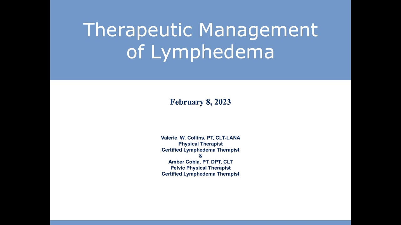 Therapeutic Management of Lymphedema - V. W. Collins & A. Cobia - 20230208