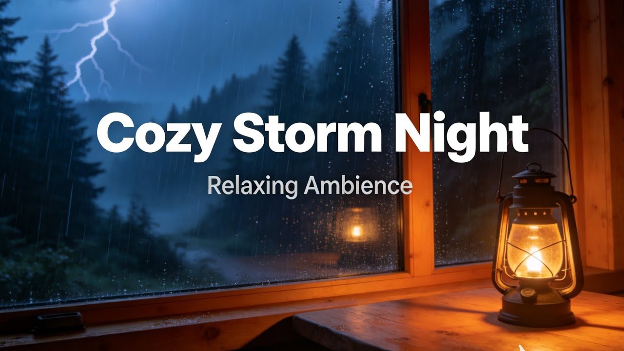 Heavy Rain in a Forest Cabin 🌲🌧️ Calm Night Ambience for Sleep & Rela