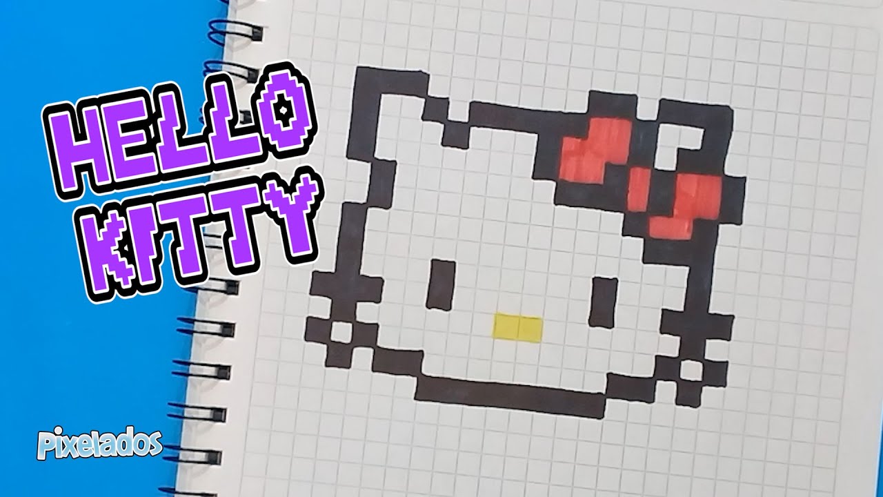 COMO DIBUJAR A HELLO KITTY EN PIXEL ART - PIXELADOS