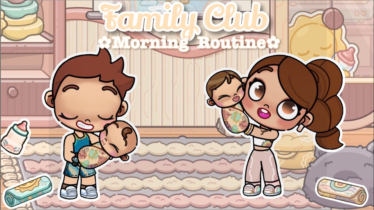 Family Club Morning Routine 🌺🪩🥝
