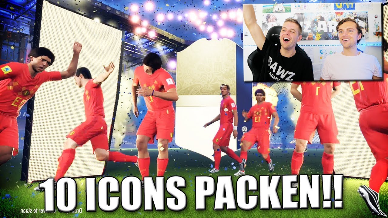 10 ZIEKE ICONS PACKEN + BELGIE WERELD KAMPIOEN!! FIFA 18 NEDERLANDS