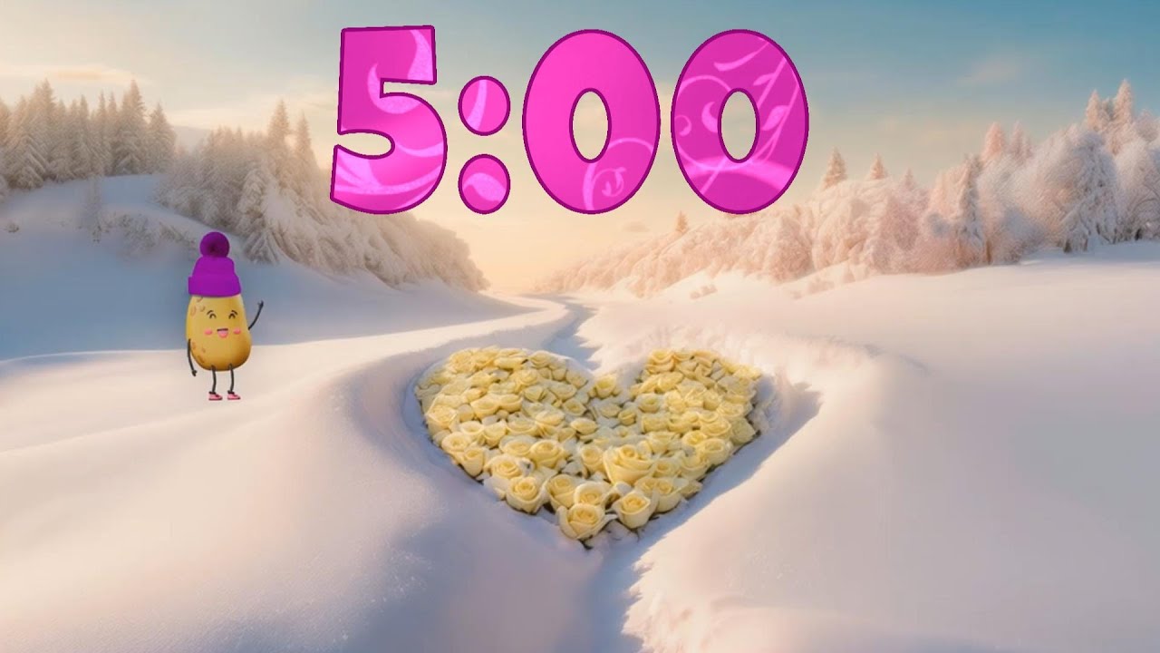 5 Minute Calm Music Timer with Petite Potato and the Heart of Roses 🌸❄️