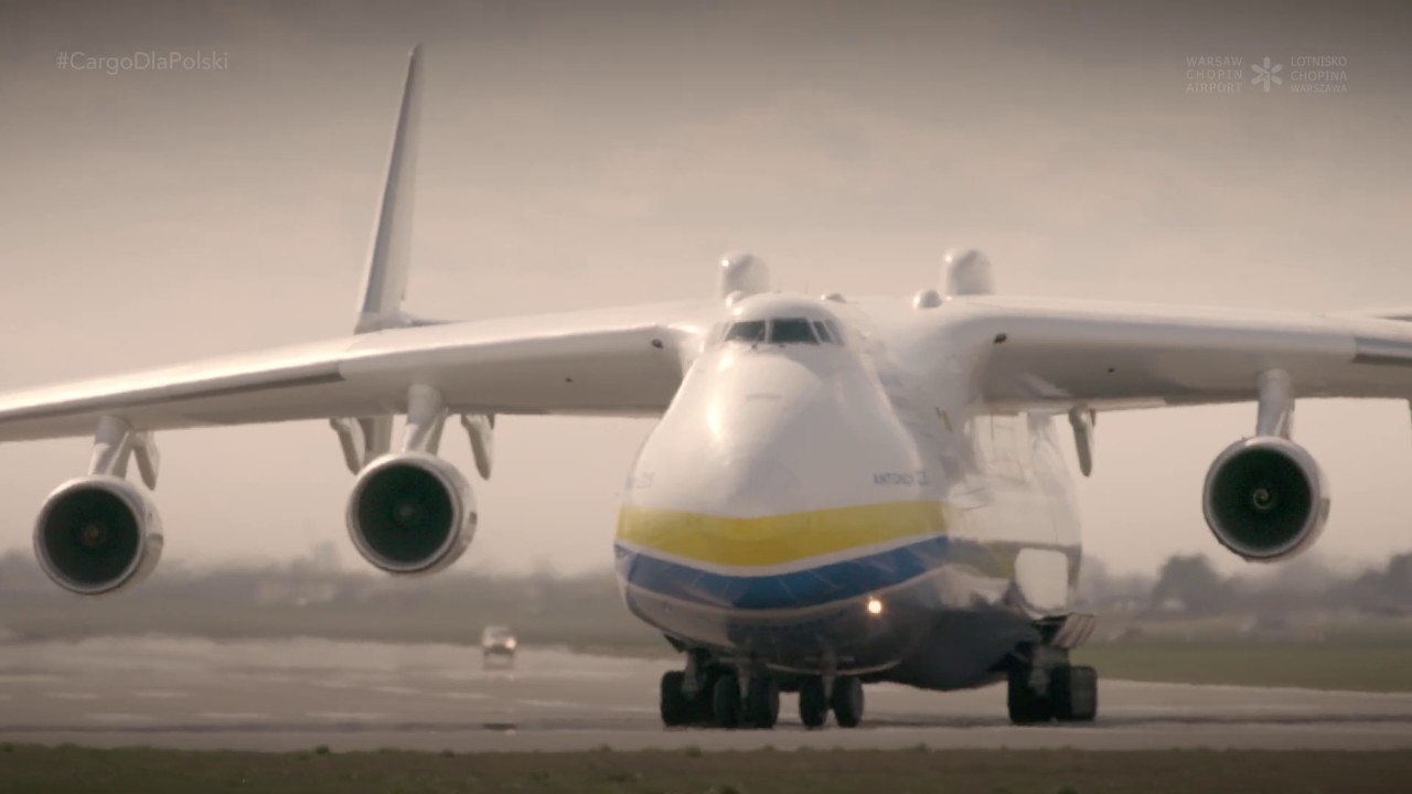 Pierwsza wizyta An-225 Mrija na Lotnisku Chopina w Warszawie. Operacja 