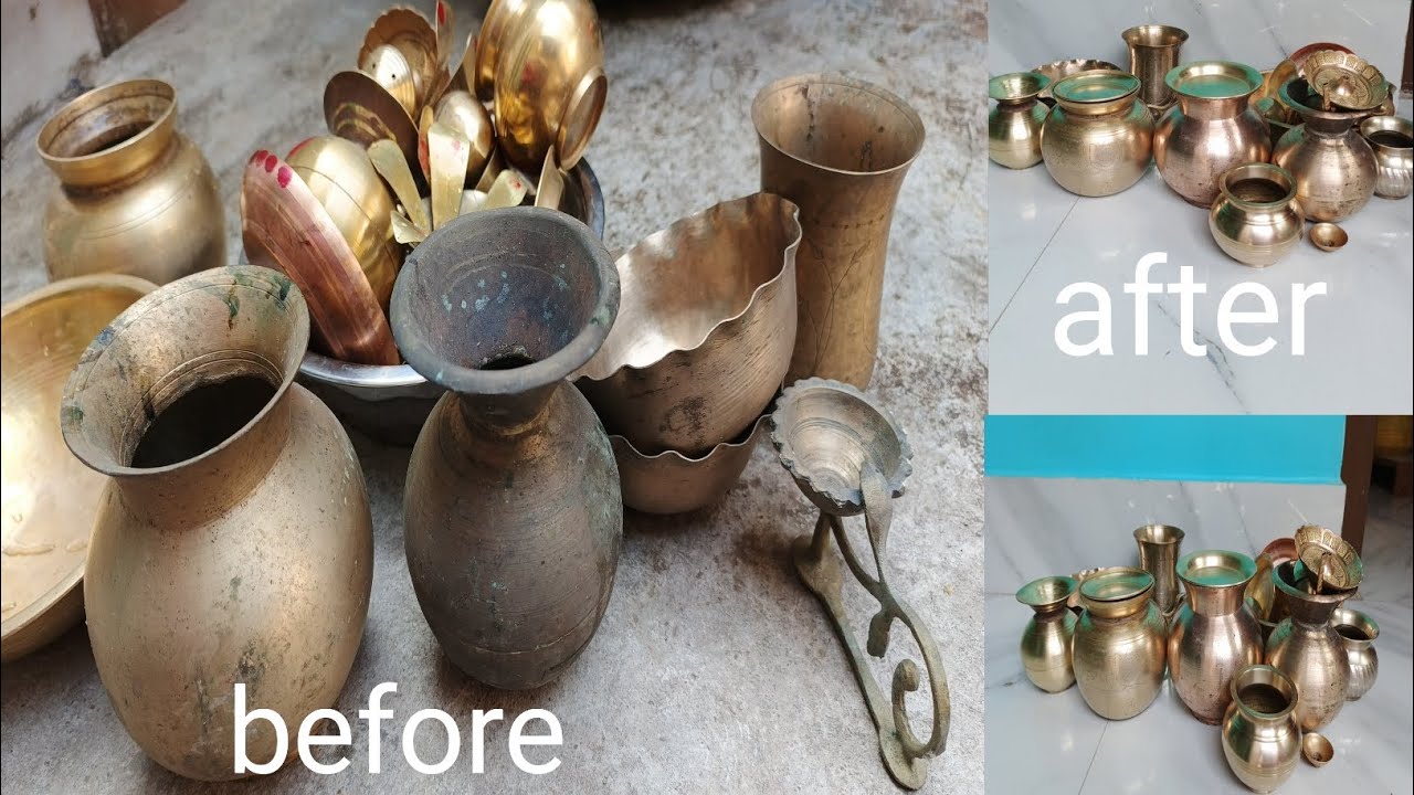 খুব কম খরচে পিতলের বাসনপত্র মেজে ধুয়ে চকচকে করলাম (@laxmir sangsar)