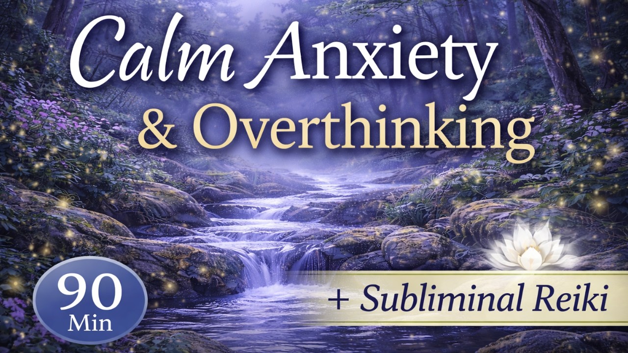 Calm Anxiety & Overthinking Subliminal + Reiki | Quiet the Mind & Nervous System (90 Min)