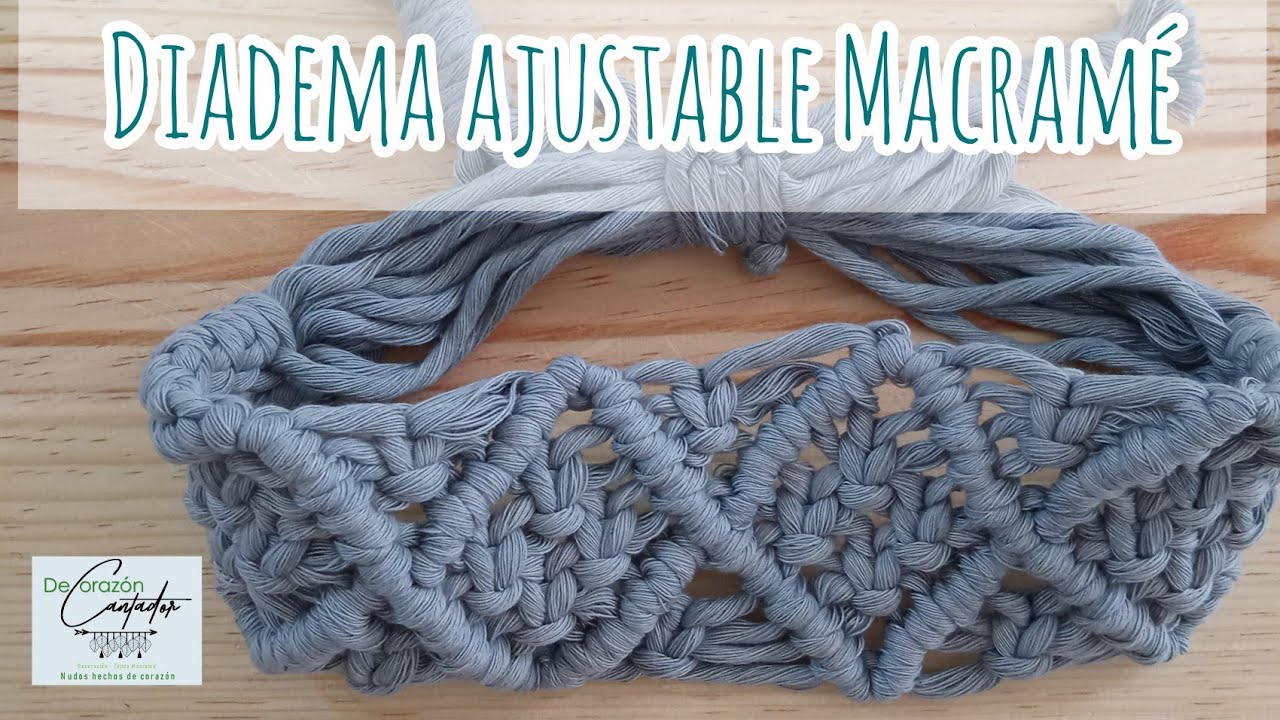 Diadema ajustable con nudos festón, mágico y plano