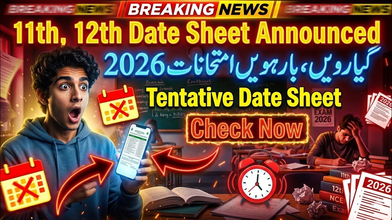 11th, 12th final Date sheet 2026 | 12th and 11th tentative date sheet 2026 | inter date sheet 2026