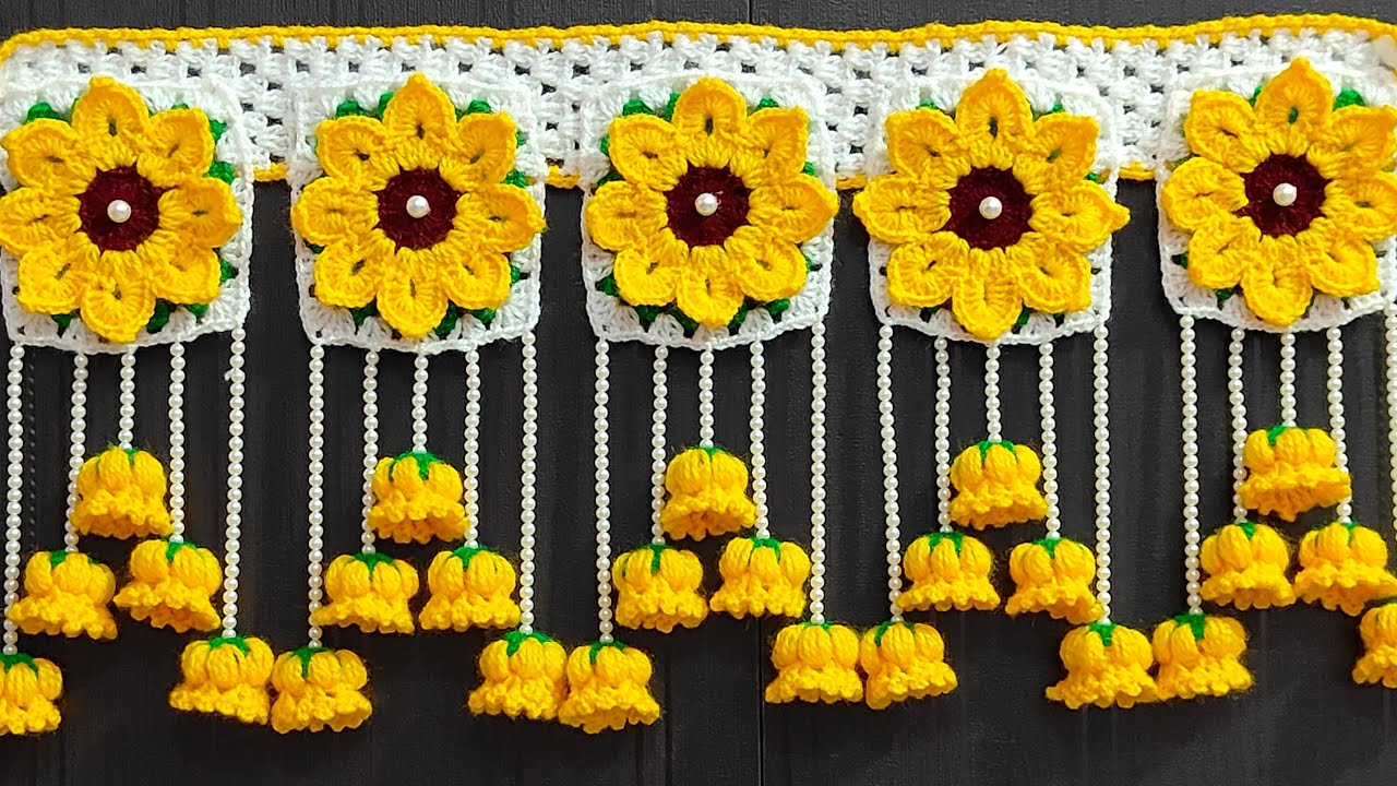 Diwali Special Toran 2025 💫Bell Flowers Door Hanging Toran 💯 Crochet Gate parda/Bandhanwar/jhaler 