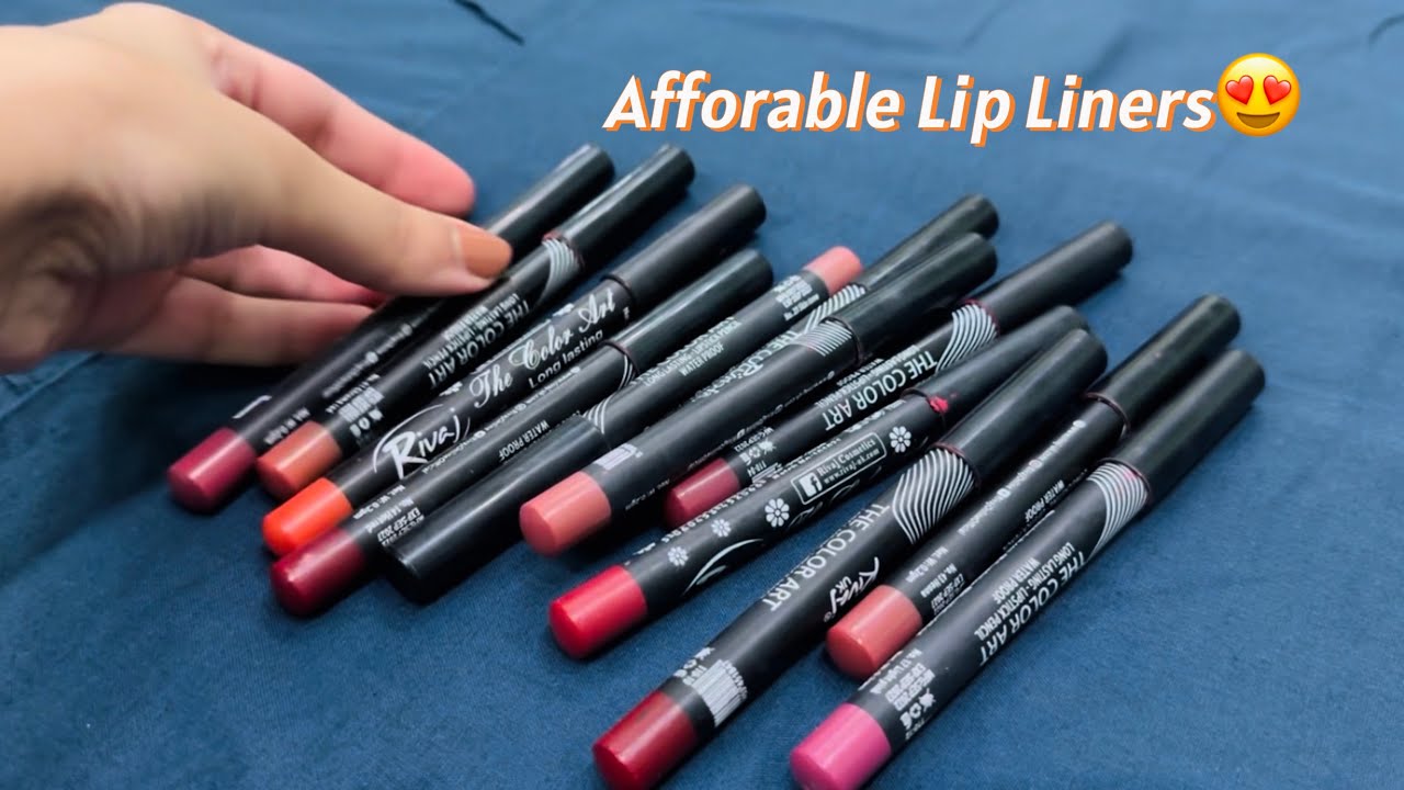 Rivaj UK Long lasting Waterproof Lip Liners Swatches💄| Affordable Lip Pencils😍