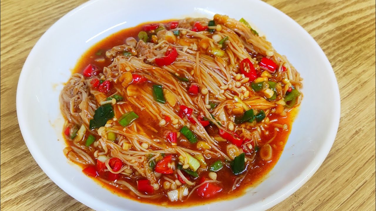 ENAK BANGET ‼️ JAMUR ENOKI PEDAS ALA KOREA TANPA SAUS GOCHUJANG
