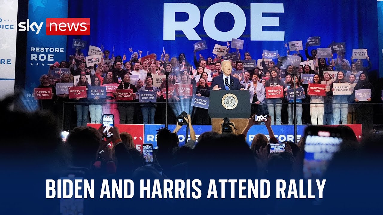 US President Joe Biden, Jill Biden and Kamala Harris attend rally for abortion rights