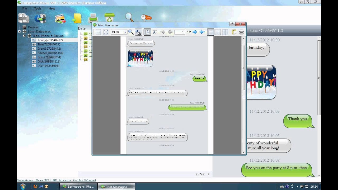 How to print SMS MMS from iPhone 4S on PC