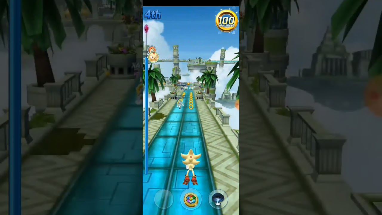 Super Sonic, Super Shadow and Super Silver in Sonic Forces Speed Battle