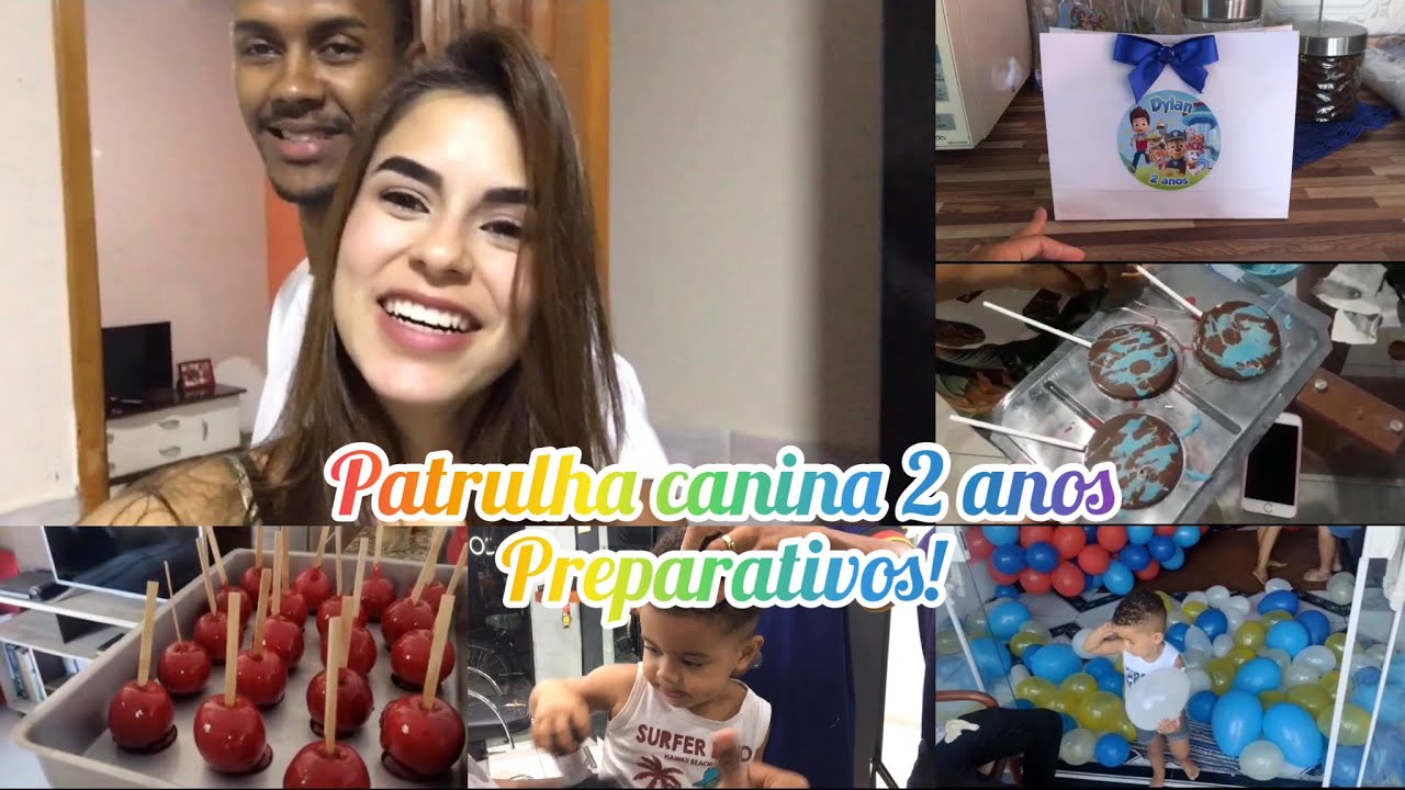 Preparativos para festa patrulha canina: bolo/ pirulito de chocolate/ lembrancinha/ trufas. Etc…