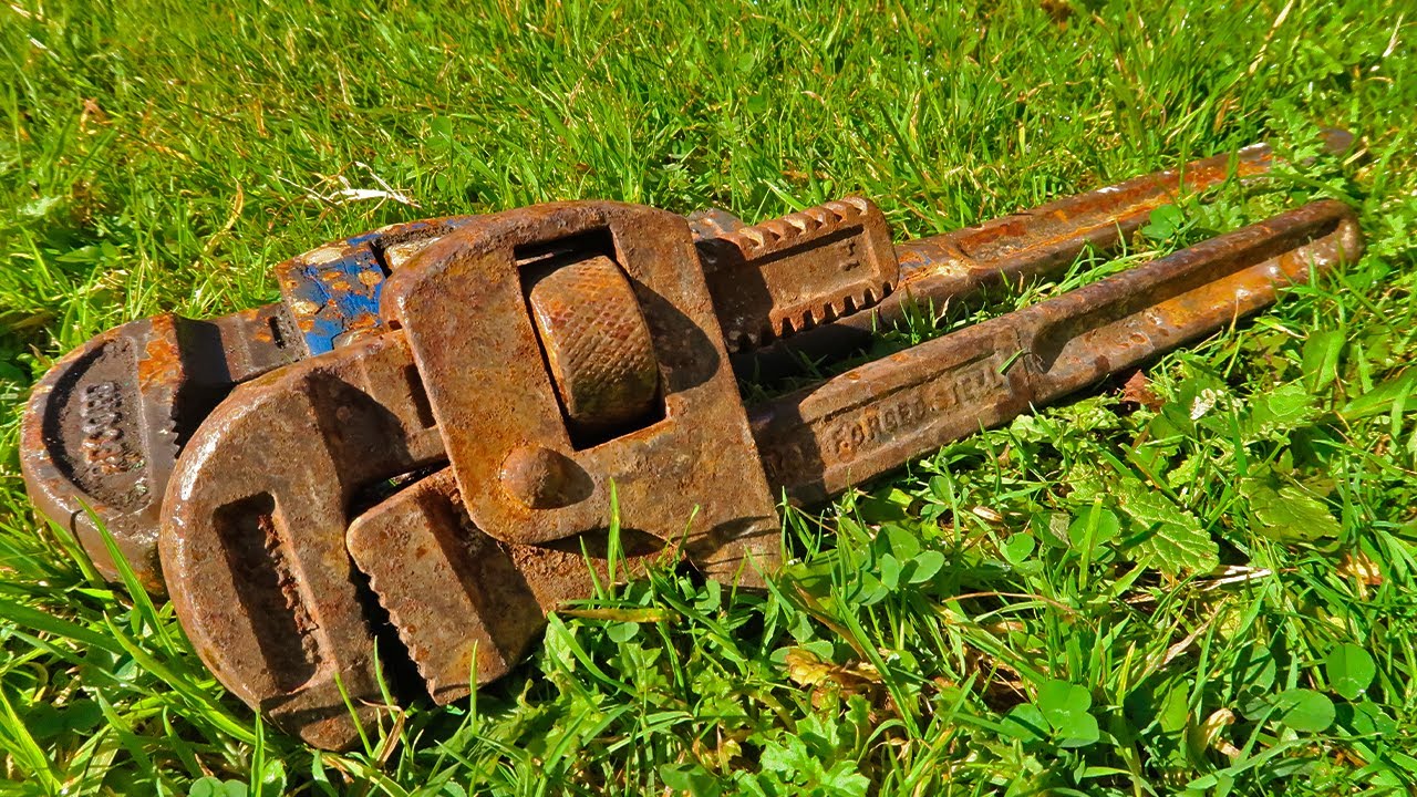 Two Rusty Pipe Wrenches Restoration