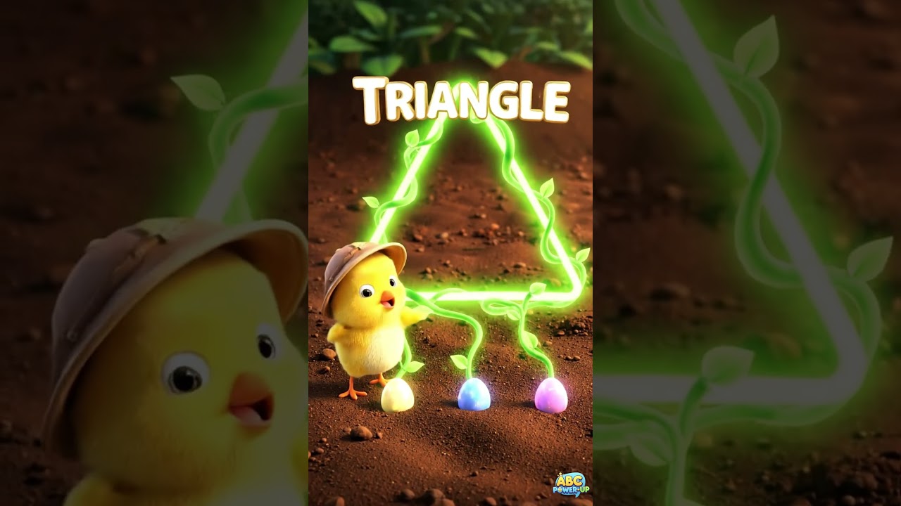 TRIANGLE 🔺Shape Hunt | Little Chick #abcpowerup #learningshapes #triangle #shorts