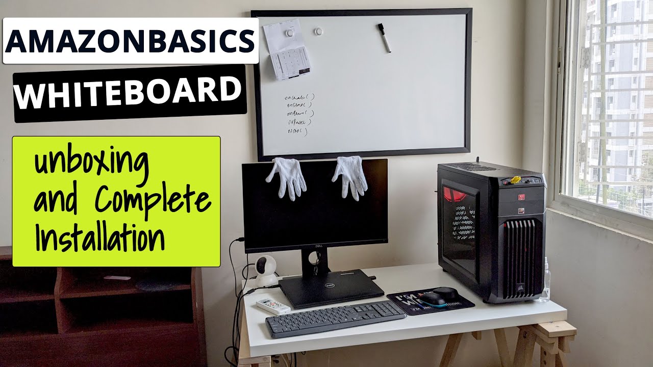 AmazonBasics Whiteboard Drywipe Magnetic - Unboxing and Complete Installation