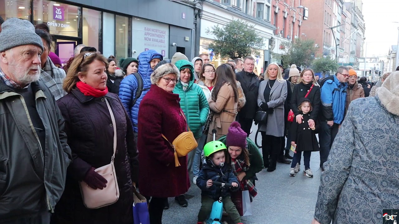 The Rising Sons play a charity gig on Grafton Street at Christmas in aid of homelessness