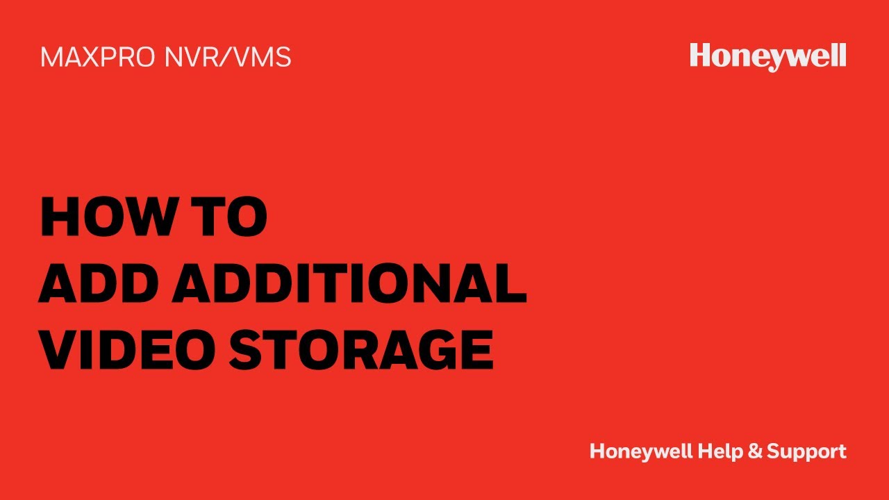 How To Add Additional Video Storage to a MAXPRO® NVR PE (Rev C) RAID