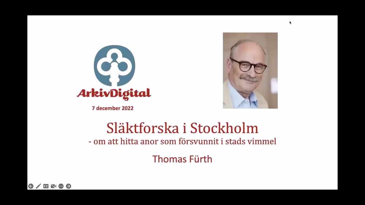 Föreläsning den 7 december 2022 - Släktforska i Stockholm